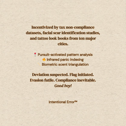 Back tile of the Maligator 3.0 T-shirt by Intentional Error depicting descriptive text.