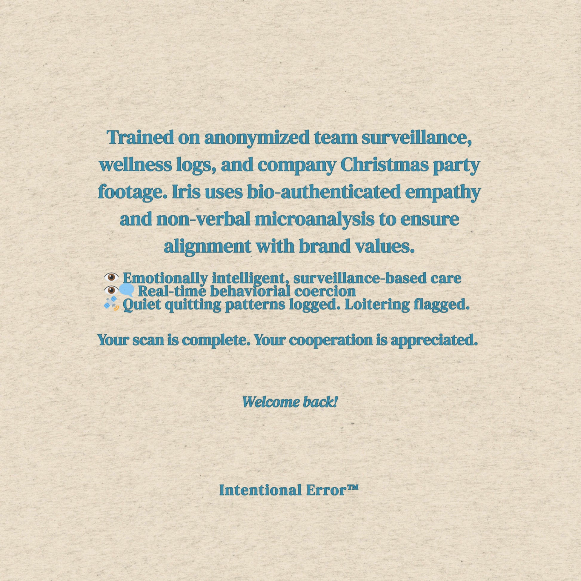 Back Tile image of Intentional Error's Iris Scanwell T-shirt