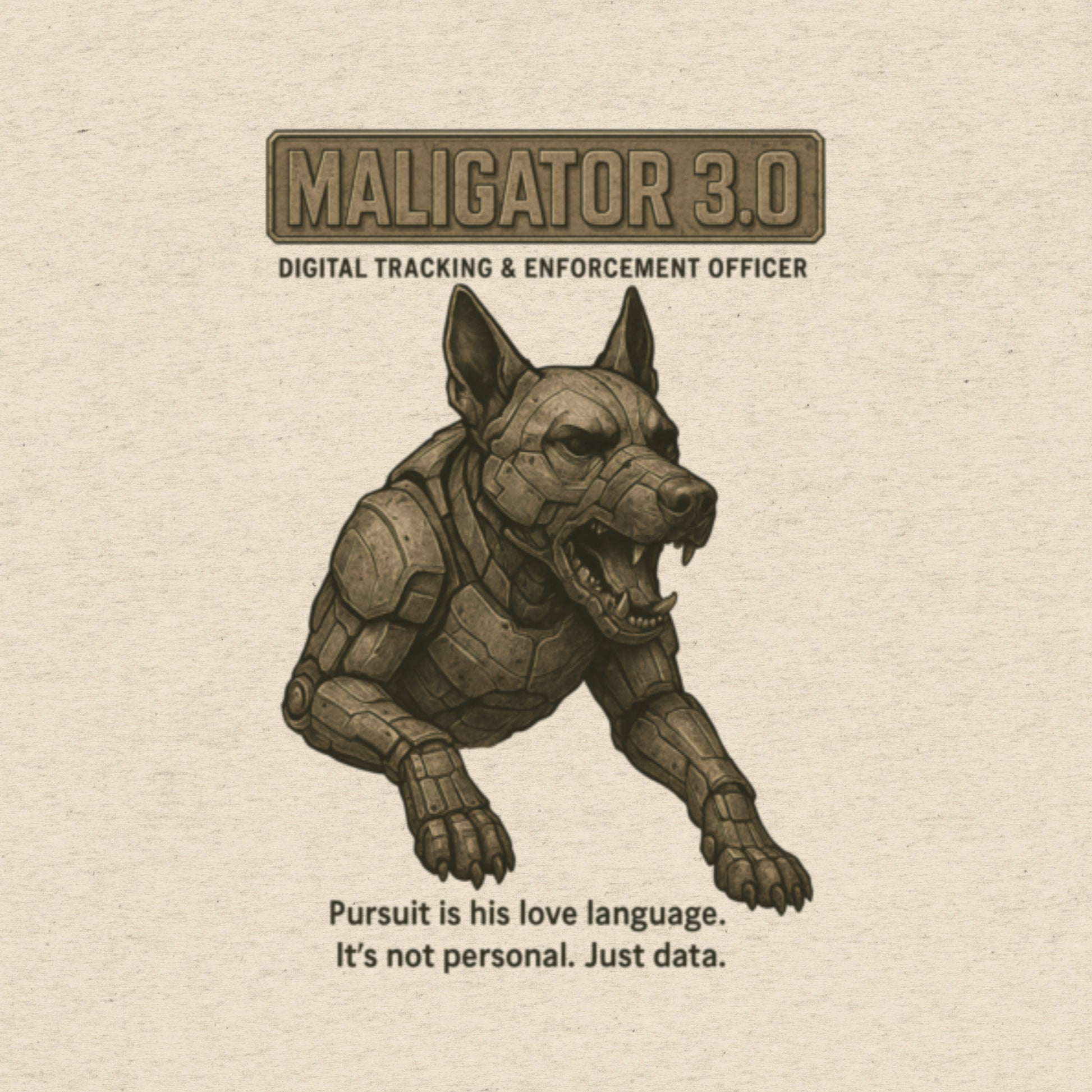 Front tile image of Intentional Error's Maligator 3.0 graphic T-shirt in oatmeal.