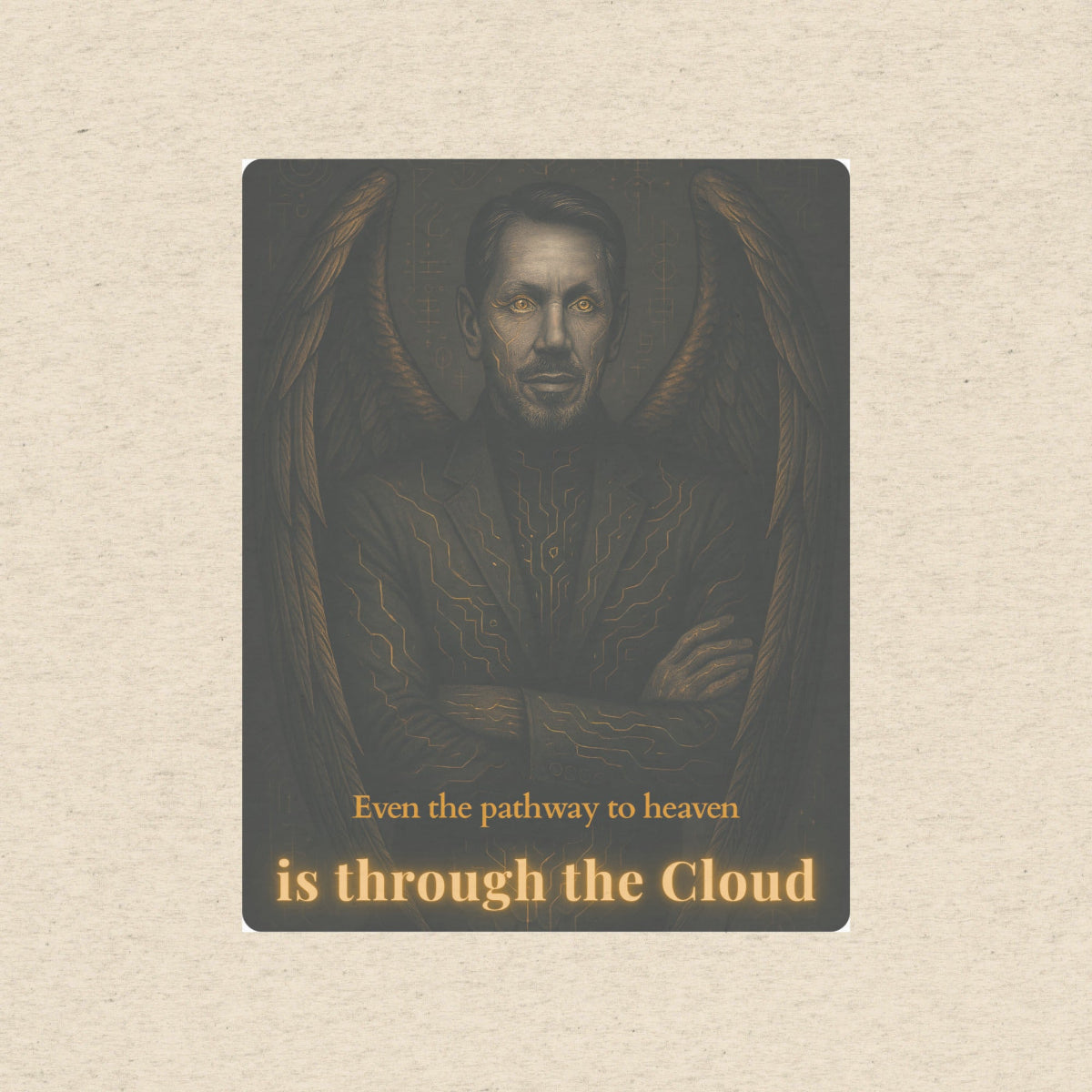 Oatmeal tri-blend -shirt graphic featuring The Gatekeeper design from The Overlords collection