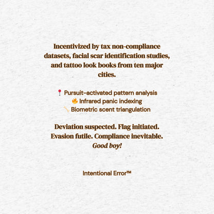 Back tile of the Maligator 3.0 T-shirt by Intentional Error depicting descriptive text.