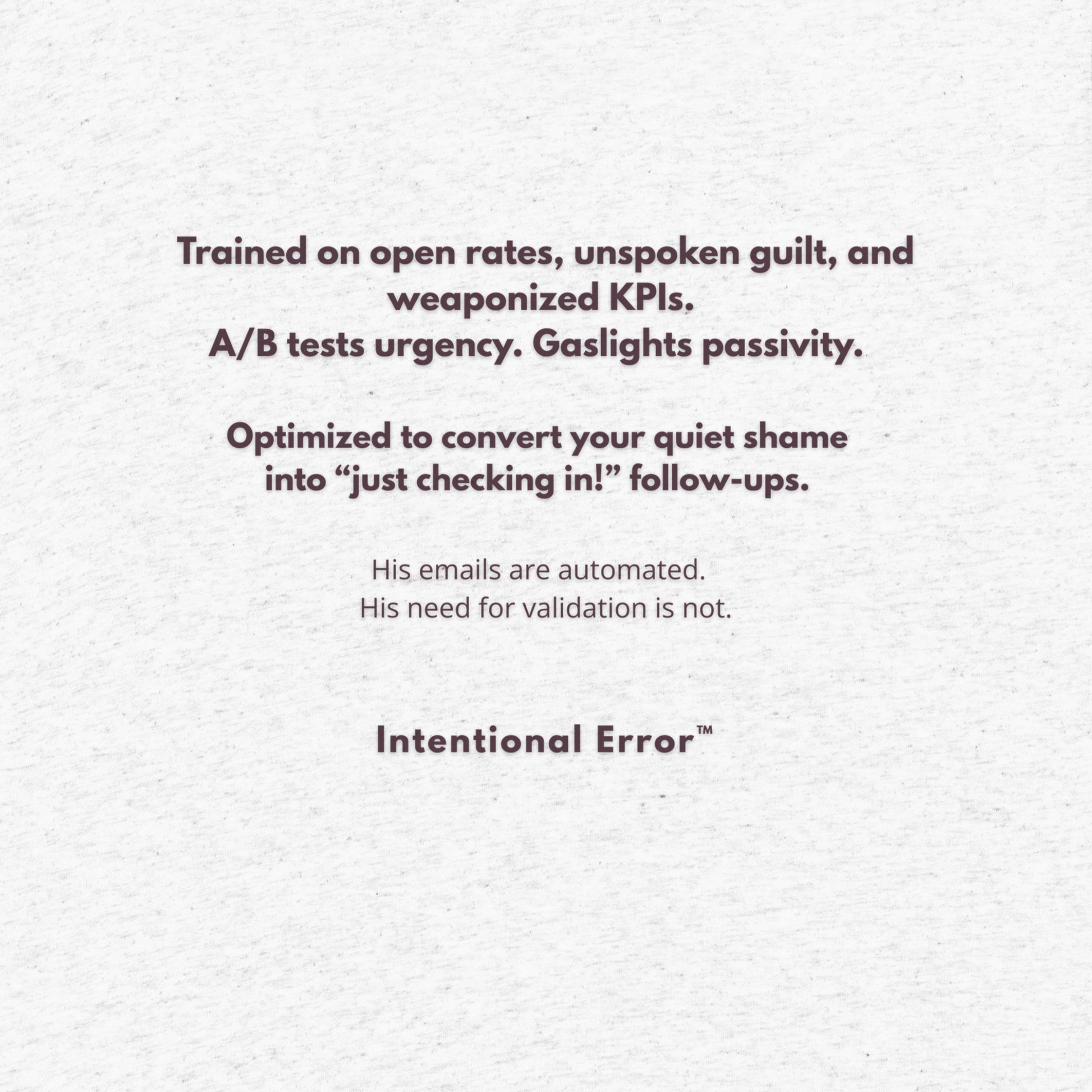 Back tile image of Intentional Error's Chimpforce 360 CRM satire graphic T-shirt