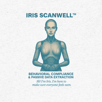 Iris Scanwell - Biometric Surveillance AI Satire T-Shirt by Intentional Error